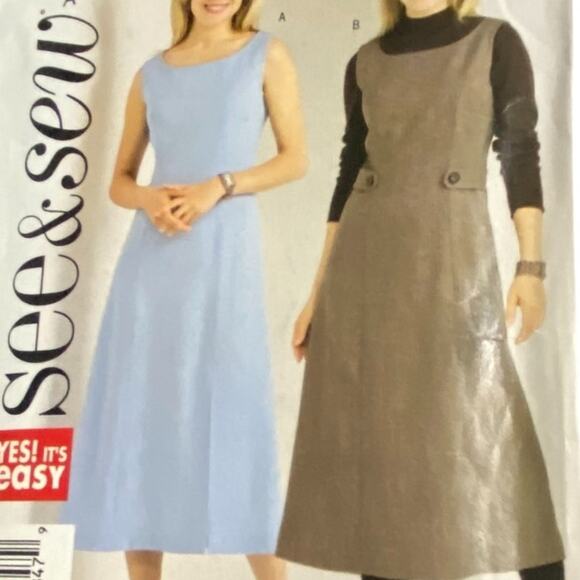Butterick See & Sew B4578 Pattern Dress Miss 8-14 Uncut Vintage Long Modern Y2K - Picture 1 of 7